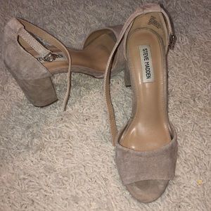 Nude Suede Sandal Heels Steve Madden